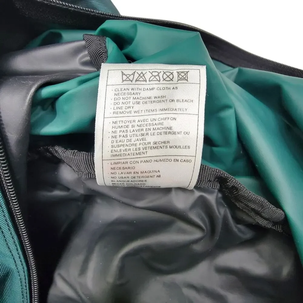Vintage 90s Nike Duffle Bag Green Black Large Gym Travel Swoosh Made In Korea